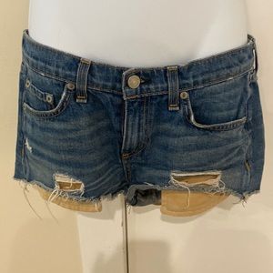 Rag and bone distressed denim shorts size 25